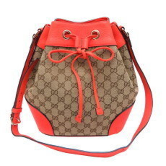 Gucci GG Canvas Drawstring Shoulder Bag Beige - Picture 1 of 9